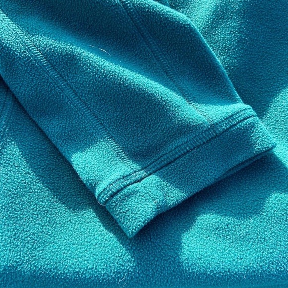 LL Bean Forest Green Quarter Zip Up Fleece Pullover - Picture 4 of 6